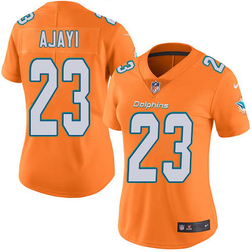 Women's Limited Jay Ajayi Nike Jersey Orange - #23 Rush NFL Miami Dolphins